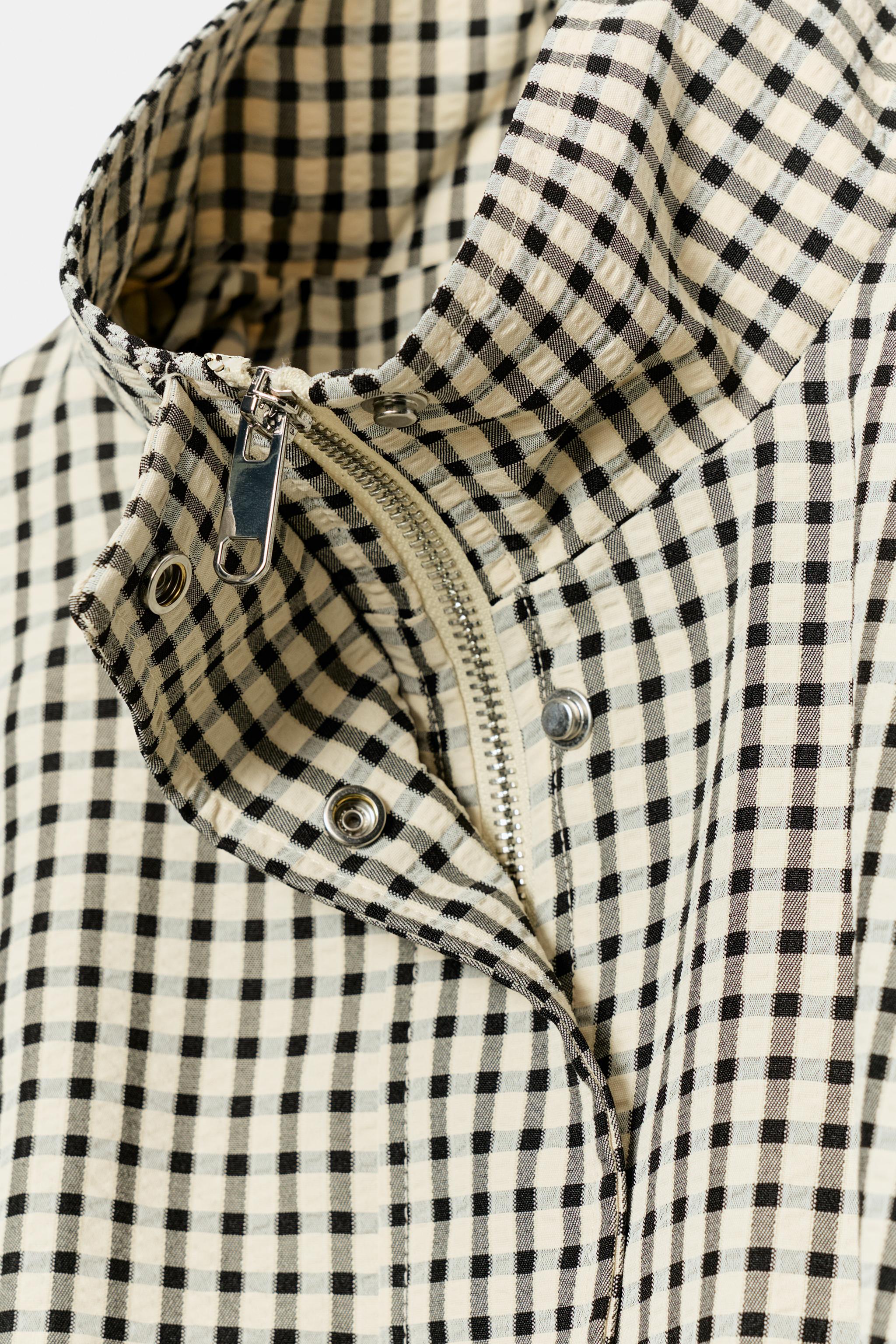 VESTE BOMBER À CARREAUX